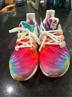 adidas Women's Tie-Dye Rainbow Knit Sneakers